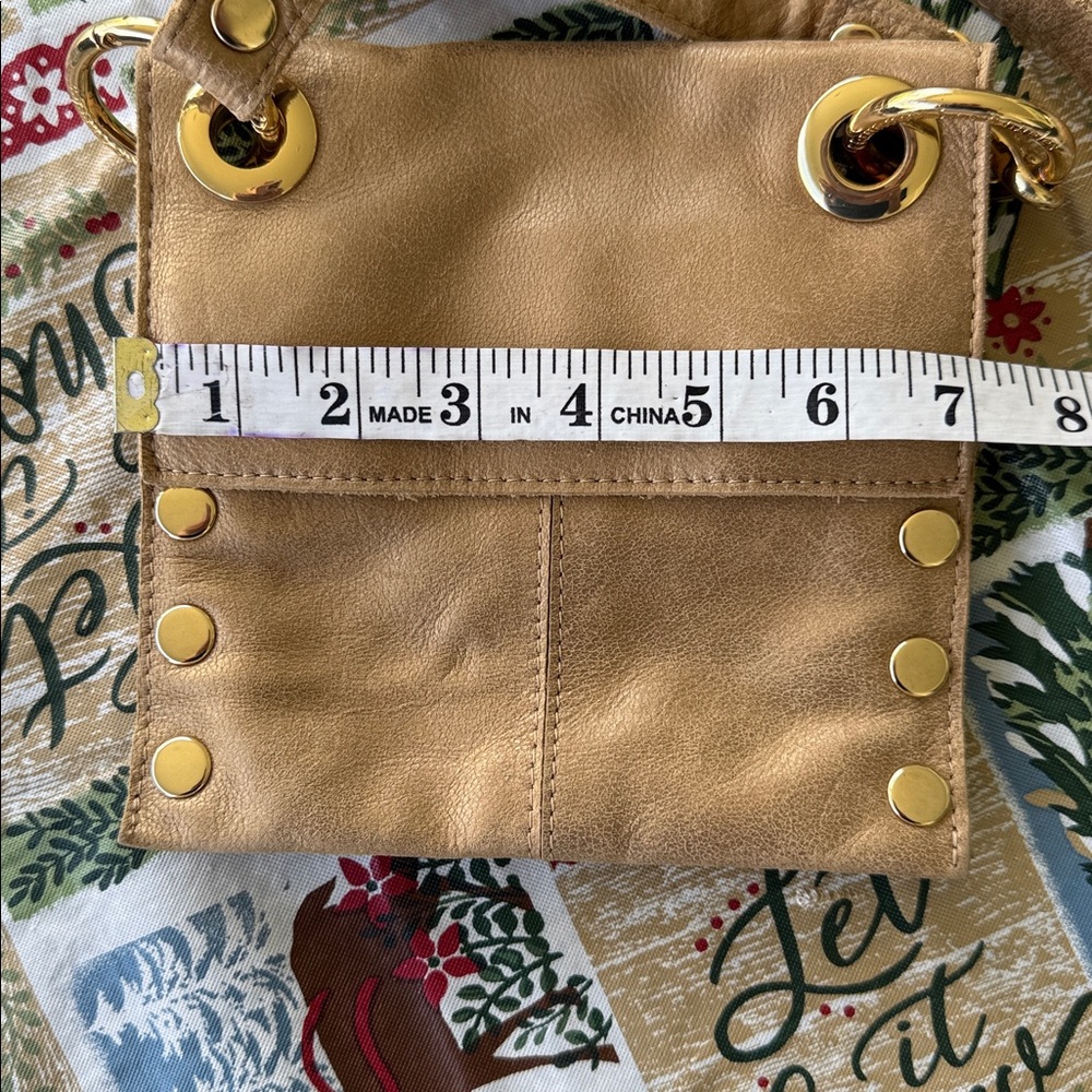 Hammitt Leather Crossbody Clutch Reversible Brushed Gold Bag. - Picture 6 of 12